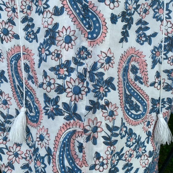 Madewell Paisley Floral Printed Tassel Blouse - Picture 8 of 11